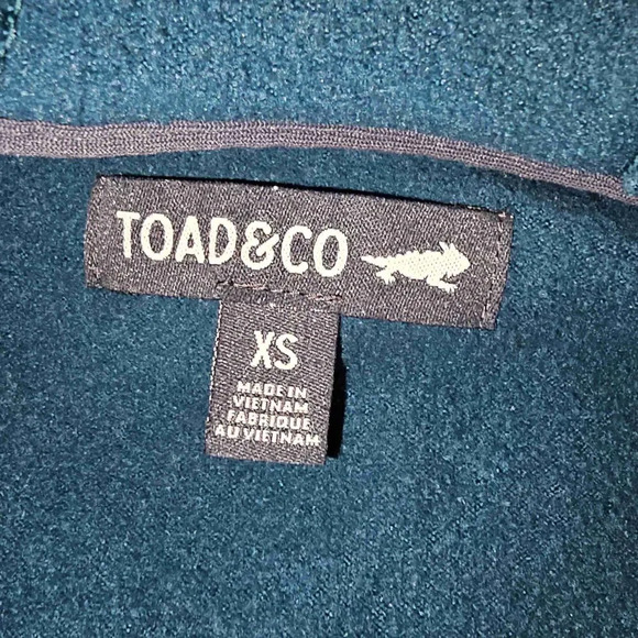 Toad & Co Womens‎ Green Fleece Cashmoore 1/2 Zip Hoodie Sweatshirt XS - Picture 4 of 4
